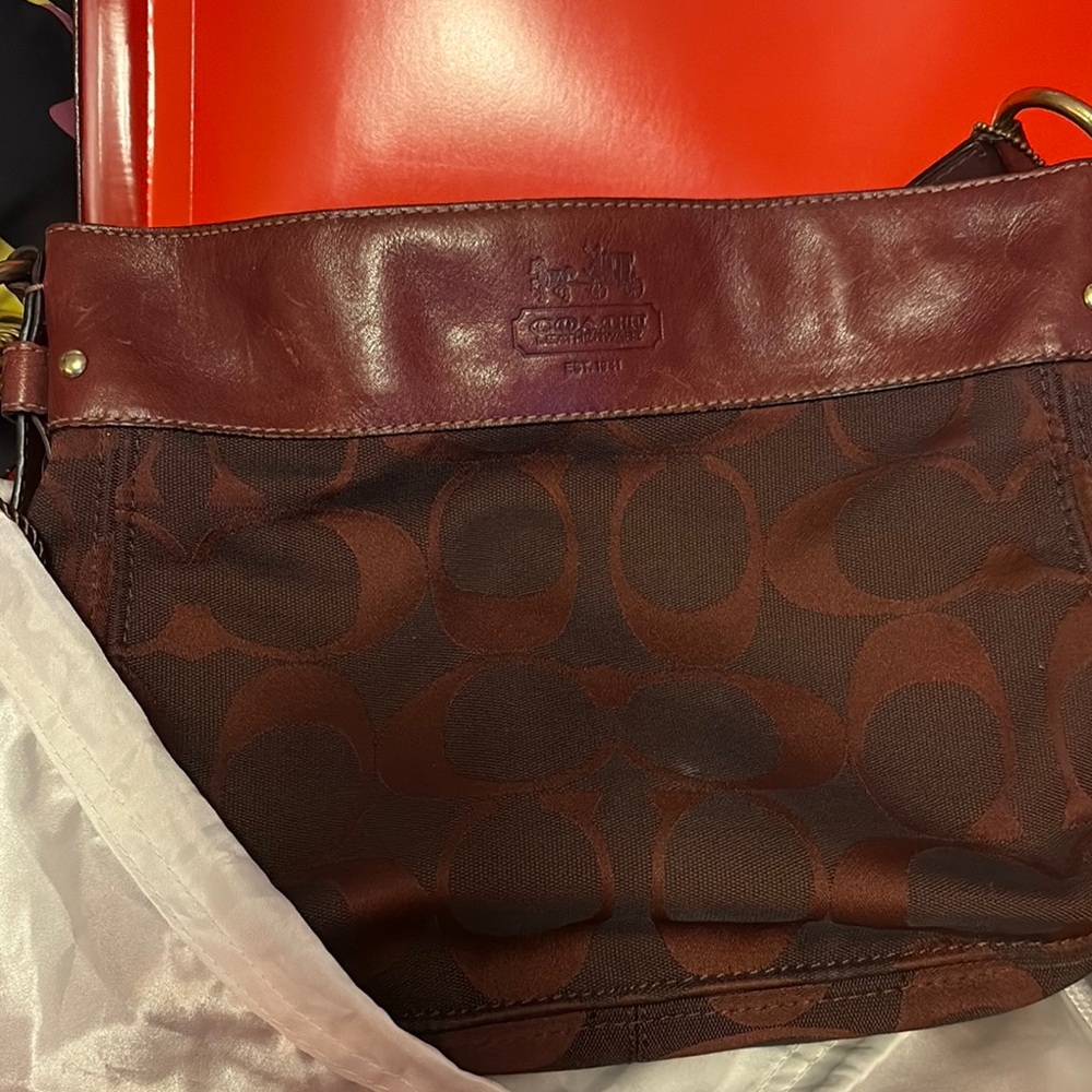Brown Signature Shoulder Bag